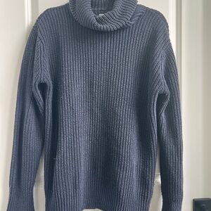 Vintage Abercrombie & Fitch Fisherman Ribbed Turtleneck Sweater in Navy, size L